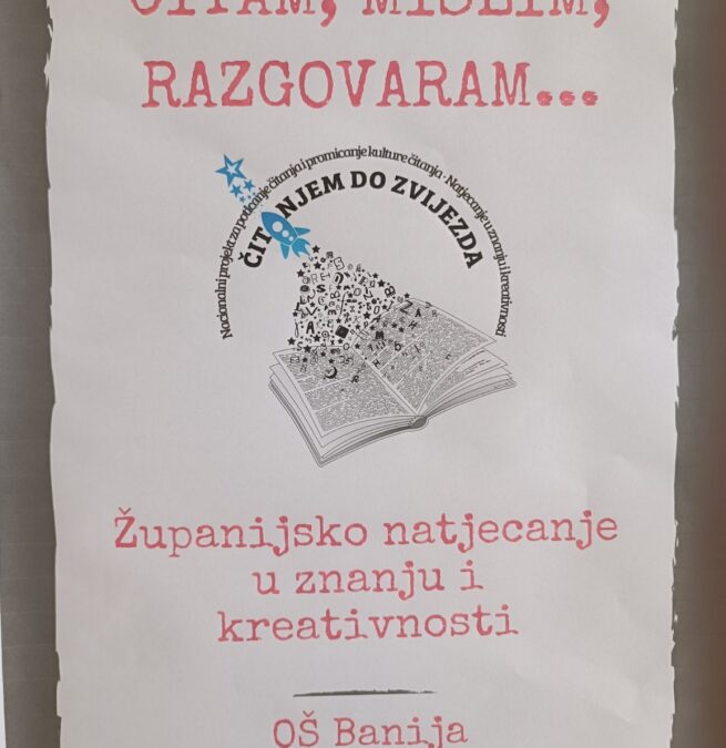 Županijsko natjecanje „Čitanjem do zvijezda 2024.“ u OŠ Banija