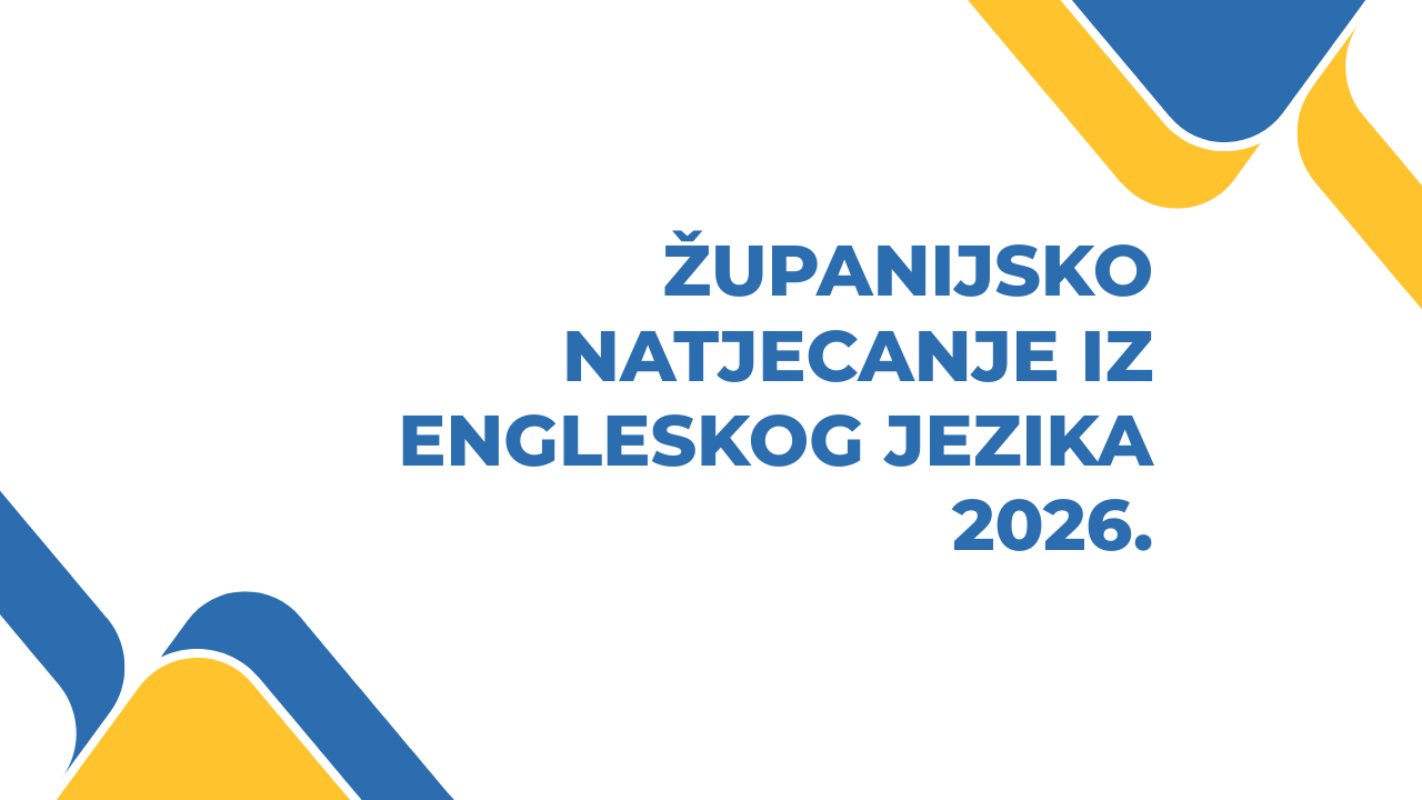 županijsko natjecanje iz engleskog jezika 2026.