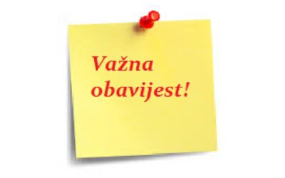 Važna obavijest